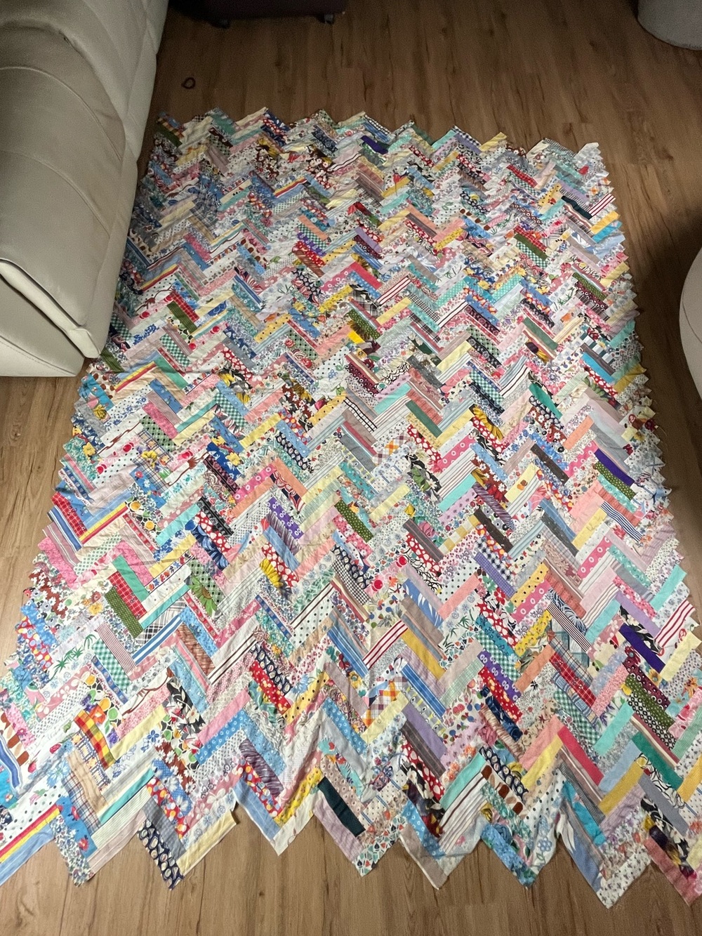100% Hand Stitched Vintage Quilt Top 71x90 No Machine Stitching. BEAUTIFUL
